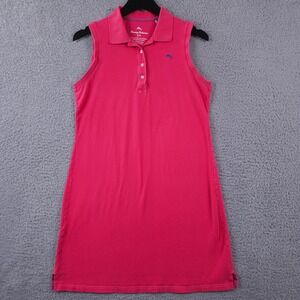 Tommy Bahama Polo Dress Womens Small Pink Paradise Classic Pique Knit Stretch